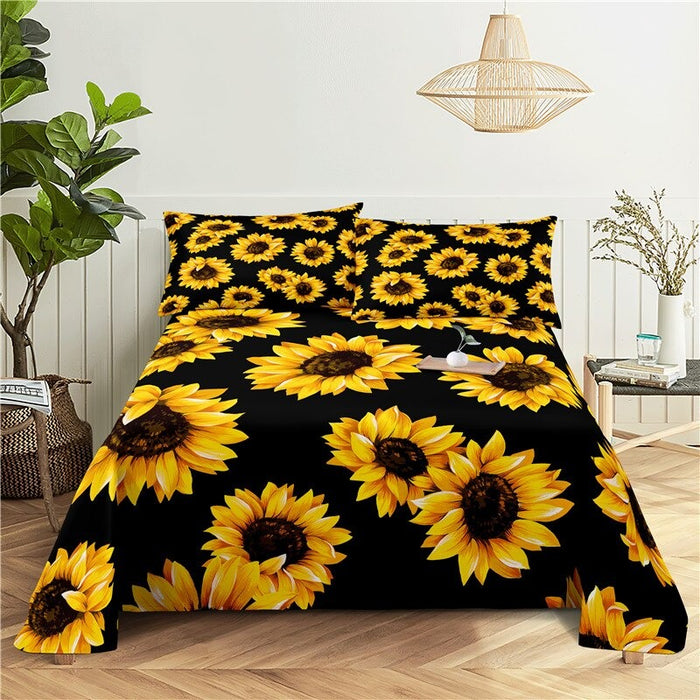 Sunflower Print Bedding Set