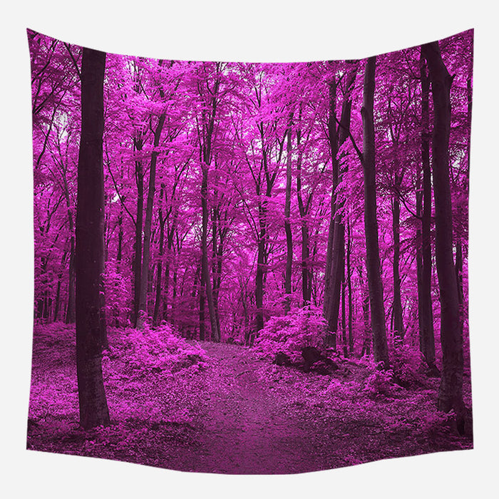 Pink Forest Tapestry Wall Hanging Tapis Cloth