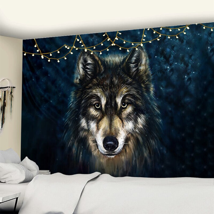 Wolf's Gaze Tapestry Wall Hanging Tapis Cloth