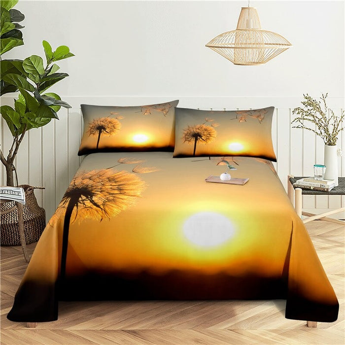 2 Sets Beautiful Sprays Printed Bedding