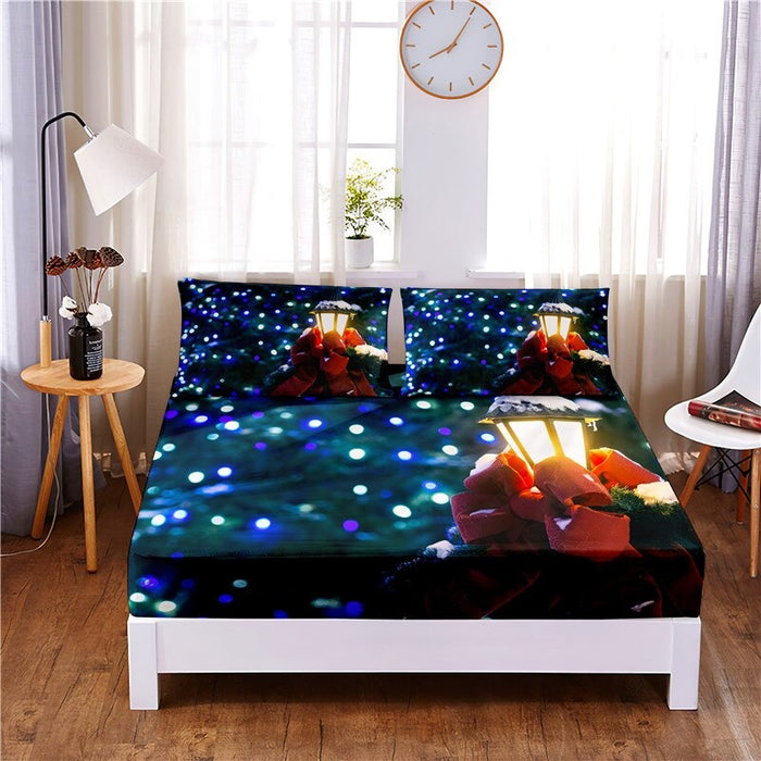 Christmas Digital Printed Fitted Mattress Cover