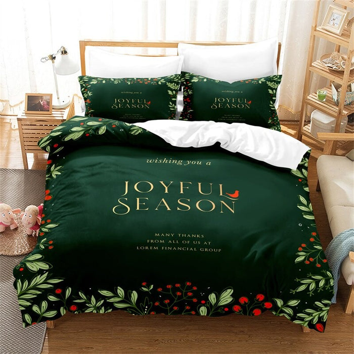 Christmas Green Digital Printed Bedding Set