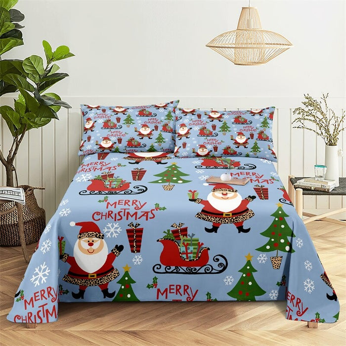 Christmas Themed Complete Bed Sheets And Pillowcases Set