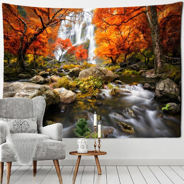 Waterfalls and Mountains Tapestry Wall Hanging Tapis Cloth