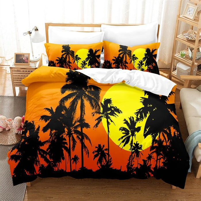 Coconut Tree Digital Printed Bedding Set