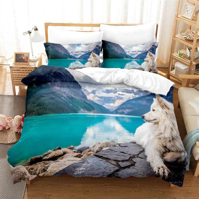 Nature Scenery Pattern Duvet Cover And Pillowcase Complete Set