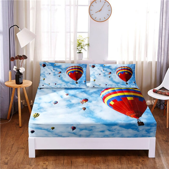 Hot Air Balloon Digital Printed 3 Pc Bedding Set