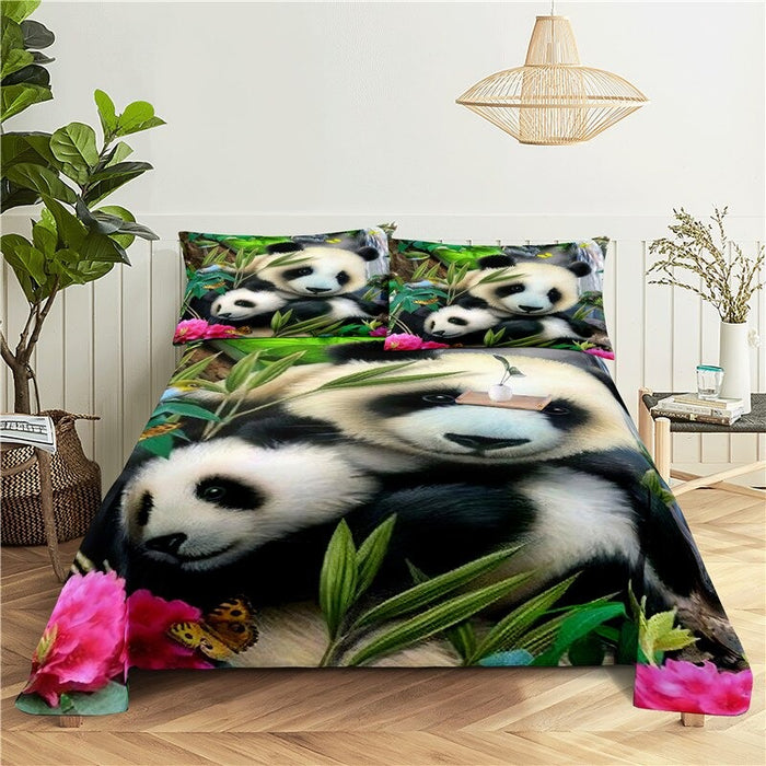 2 Sets Panda Printing Bedding Set