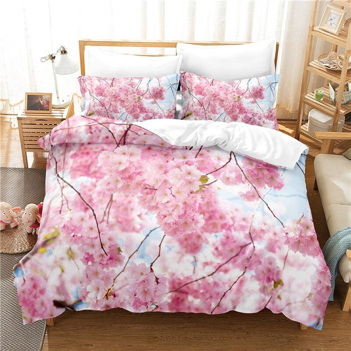 Flowers And Trees Digital Printed Bedding Set