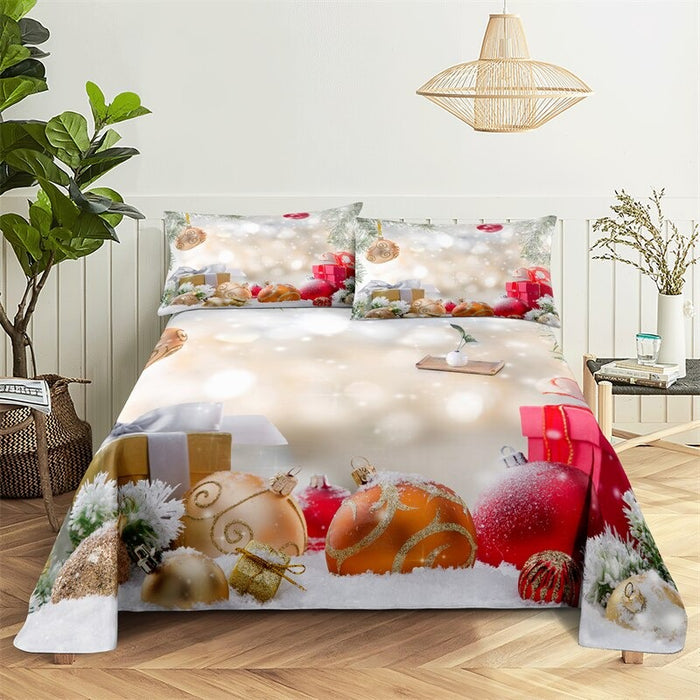 Santa Themed Complete Bed Sheets And Pillowcases Set