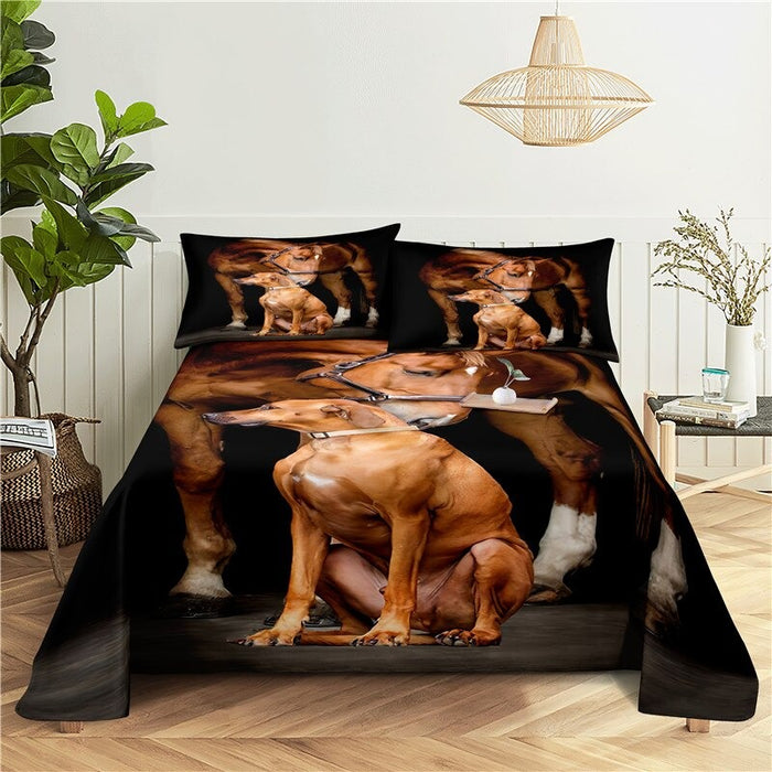 2 Sets Beautiful Horse Printed Bedding Set