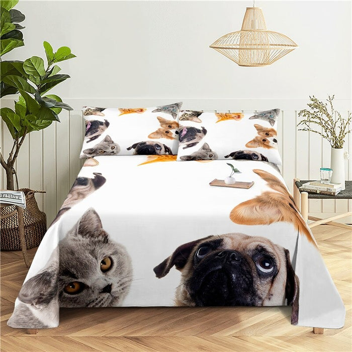 Trendy Dog Print Digital Bedding Set