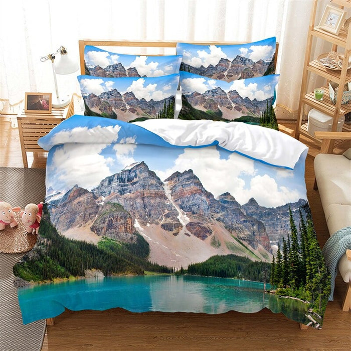 Fashion Landscape Scenery Horse Duvet Cover Set