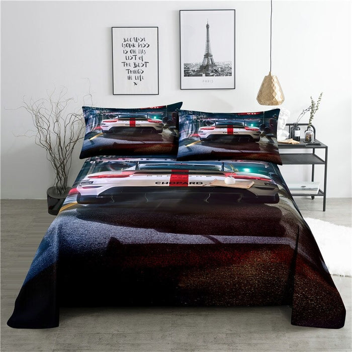 Sports Car Printed Bedding Set