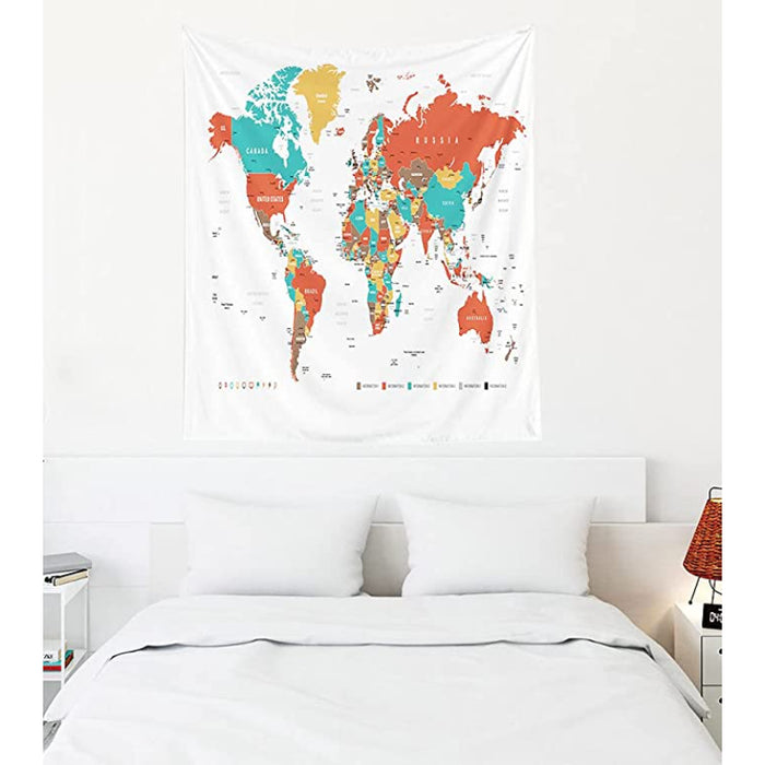 Map Tapestry Wall Hanging Tapis Cloth