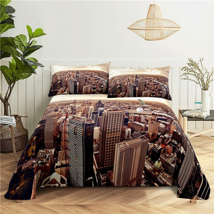 City View Print Bedding Set