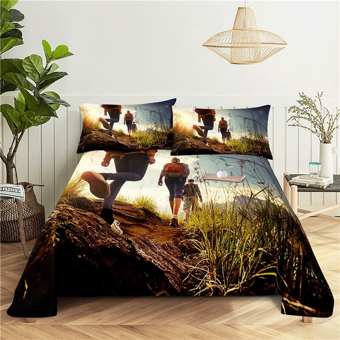 Full Print Bed Flat Bedding Set