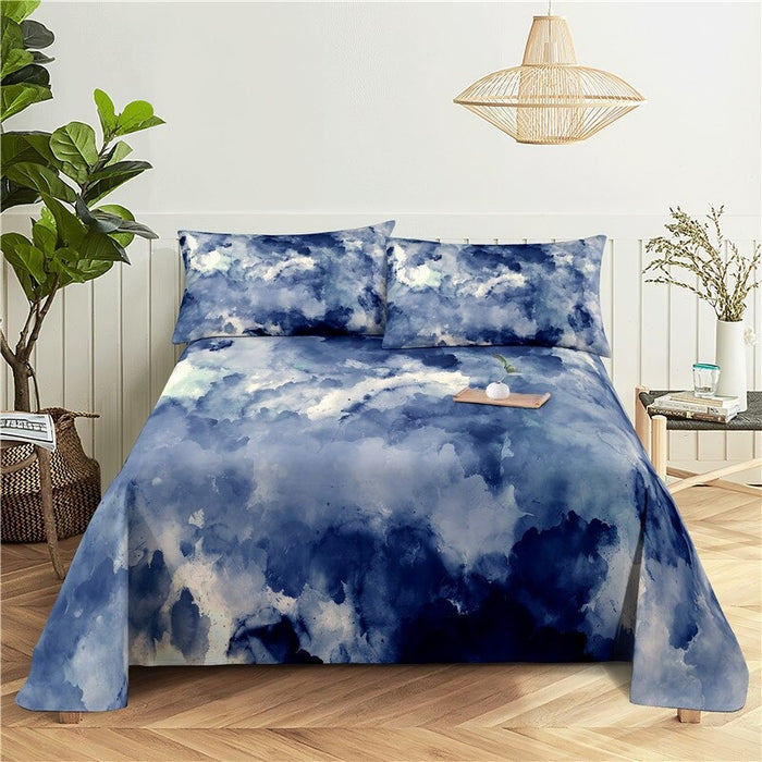 Color Painted Bed Flat Bedding Set