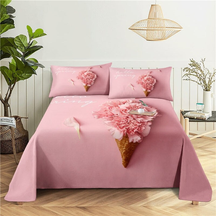 2 Sets Beautiful Sprays Printed Bedding