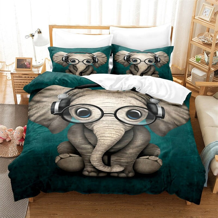 Animal & Cartoon Pattern Duvet Cover And Pillowcase Set