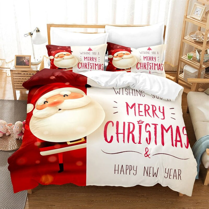 Cartoon Christmas Digital Printed Bedding Set