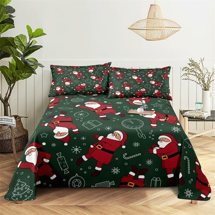 Christmas Themed Complete Bed Sheets And Pillowcases Set