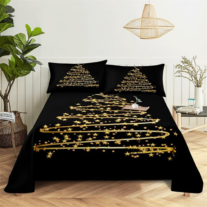 Christmas Pattern Complete Bed Sheets And Pillowcases Set