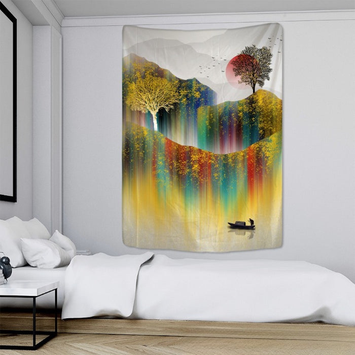 Modern Paintings Style Tapestry Wall Hanging Tapis Cloth