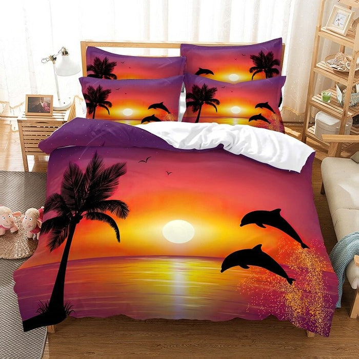 Coconut Tree Digital Printed Bedding Set