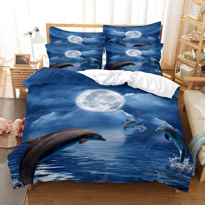 Sea Ocean Pattern Duvet Cover And Pillowcase Complete Set