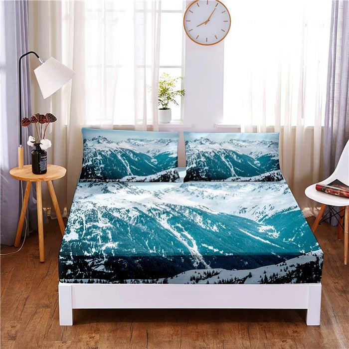 Seawater Digital Printed 3pc Polyester Bedding Set