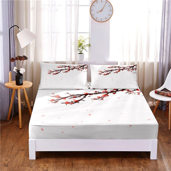 Beautiful Flower Digital Printed 3Pc Polyester Bedding Set