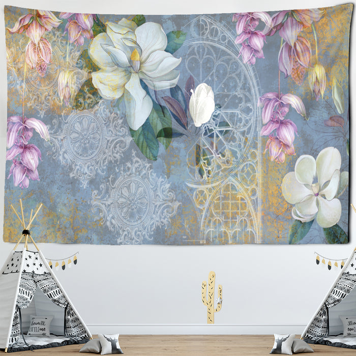 Printed Flower Tapestry Wall Hanging Tapis Cloth