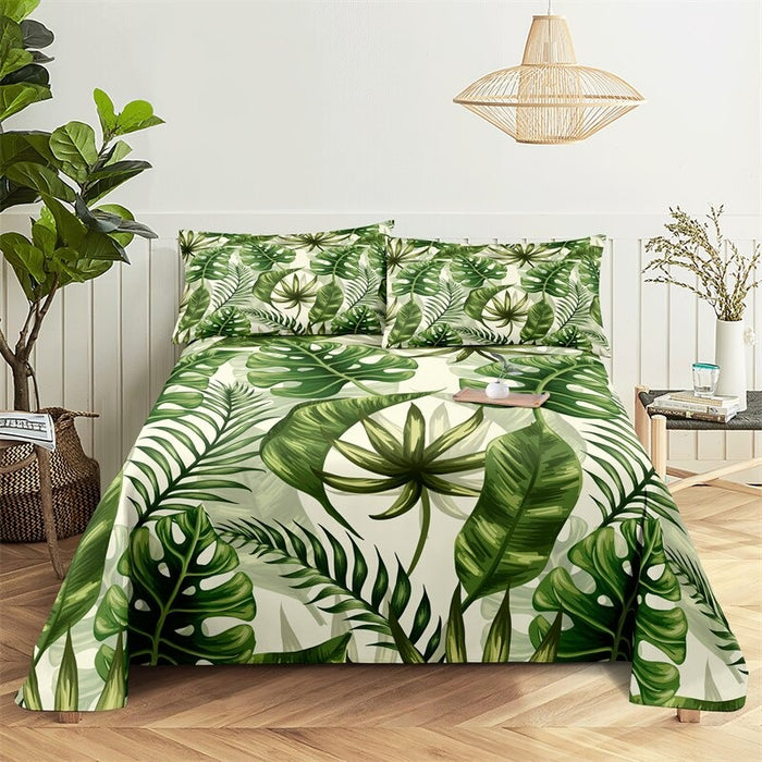 Flower Pattern Complete Bed Sheets And Pillowcases Set