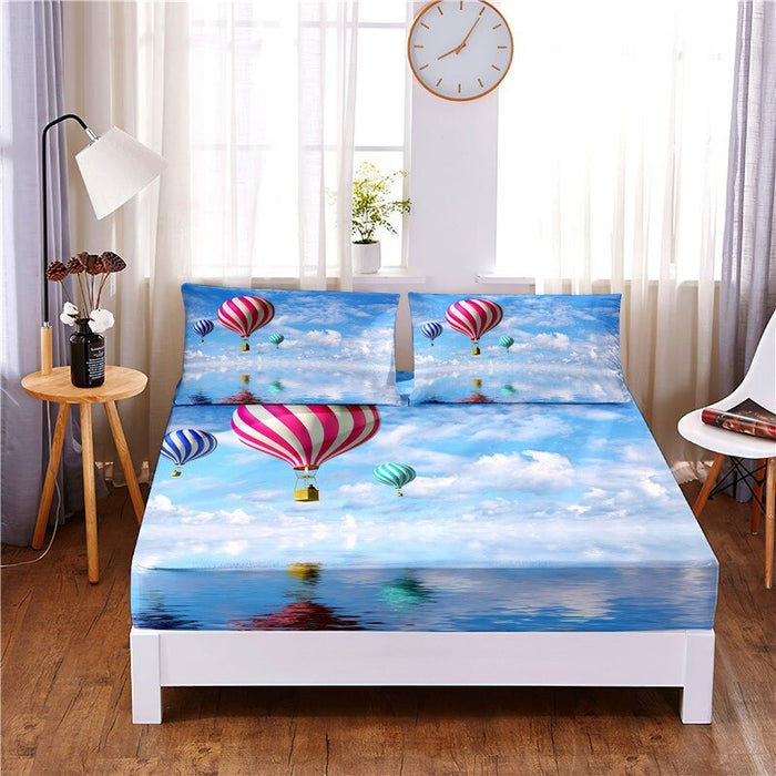 Hot Air Balloon Digital Printed 3 Pc Bedding Set