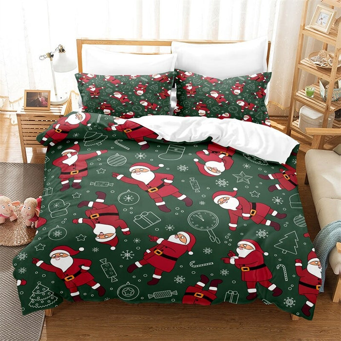 Christmas And Animal Themed Duvet Cover And Pillowcase Bedding Set