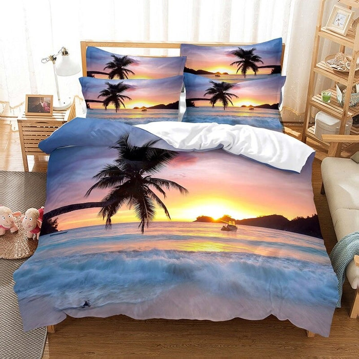 Sunset Beaches Digital Printed Bedding Set