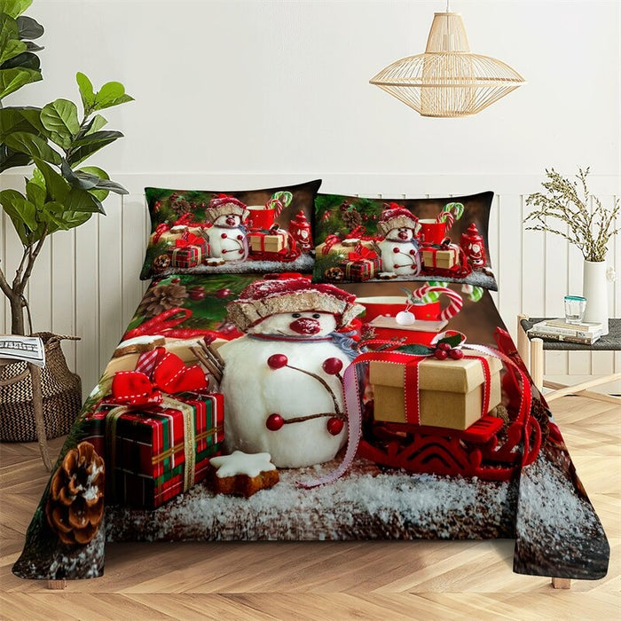Santa Themed Complete Bed Sheets And Pillowcases Set