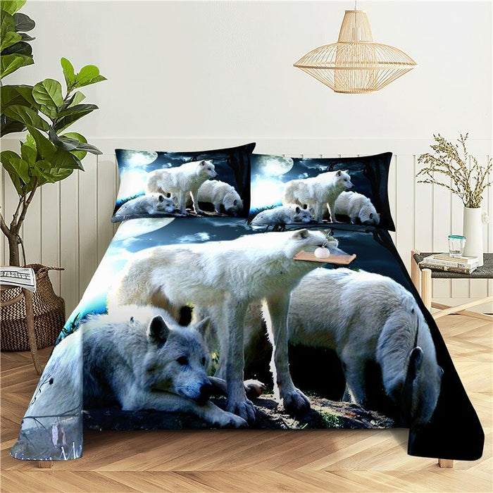 Wolves Print Bedding Set