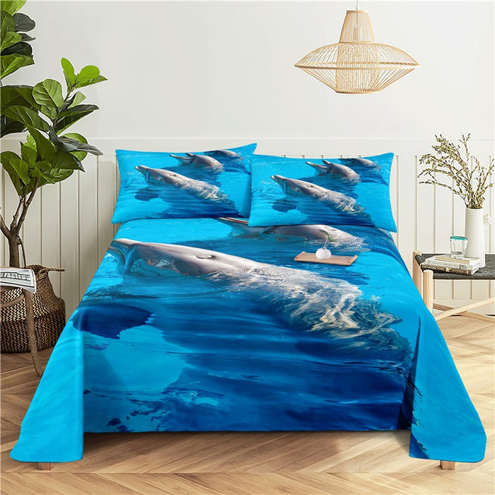Seafloor Animals Digital Print Bedding Set