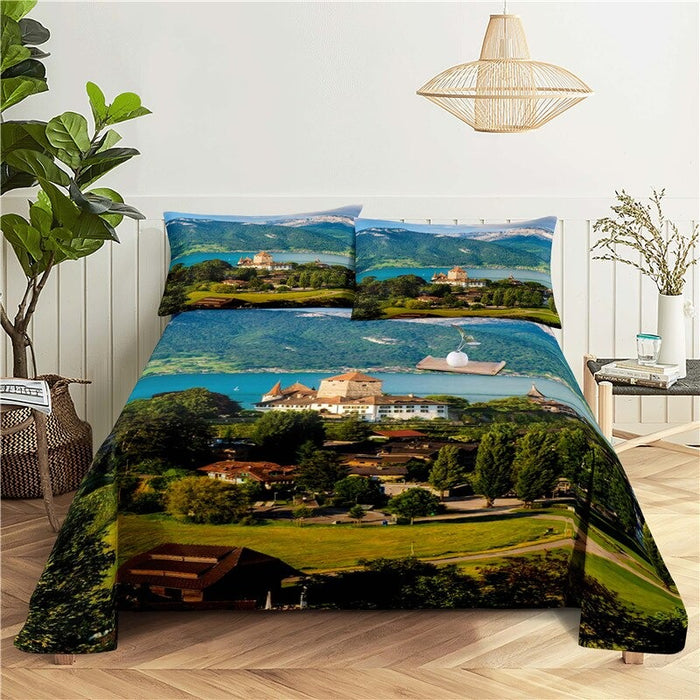 Rosy Clouds Printed Bedding Set