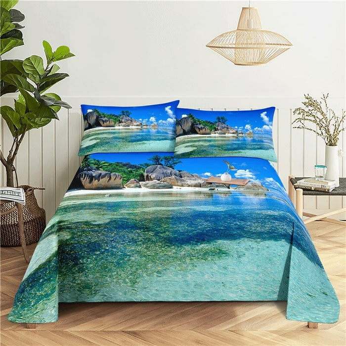 Beach Digital Print Soft Bedding Set