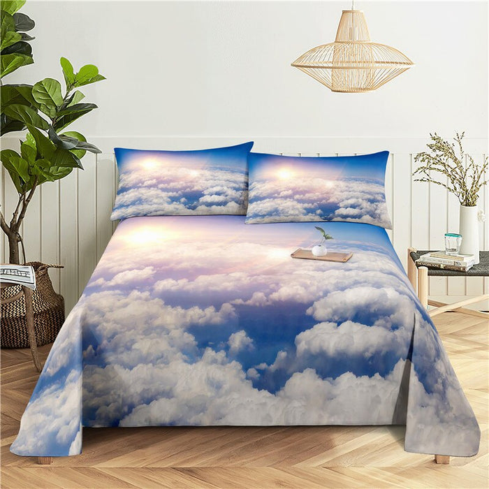 Scenery Print Flat Bedding Set