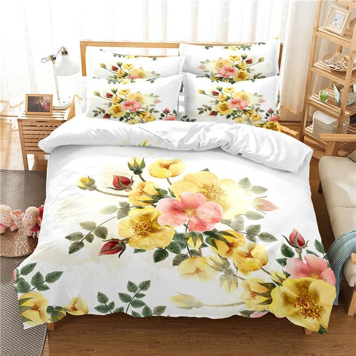 Flower Print Bedding Cover Set