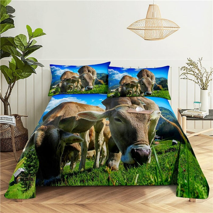 Printed Cows Bedding Set