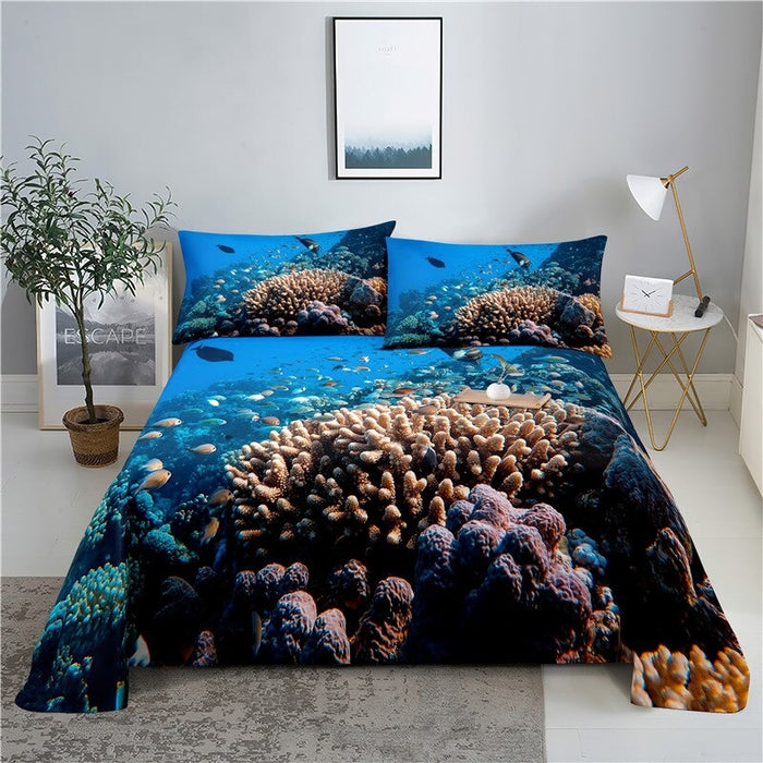 Marine Animals Print Bedding Set