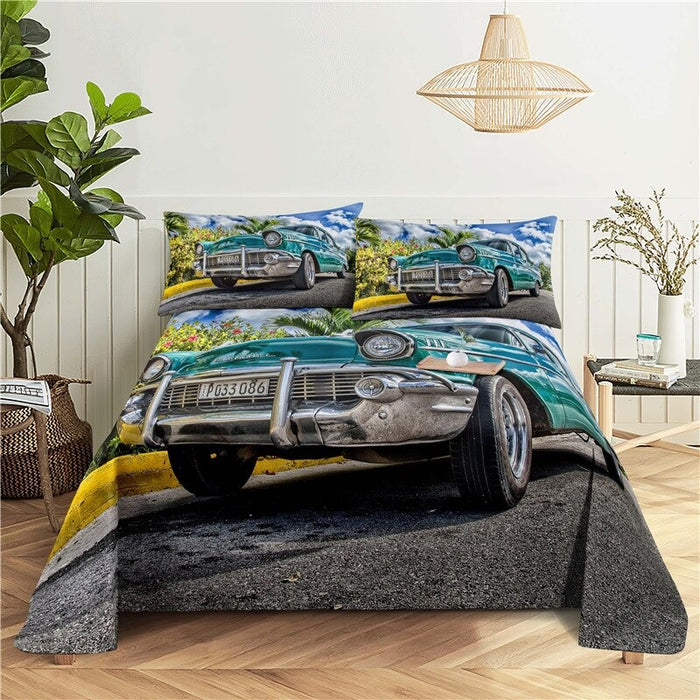 Printed Sports Car Bedding Set