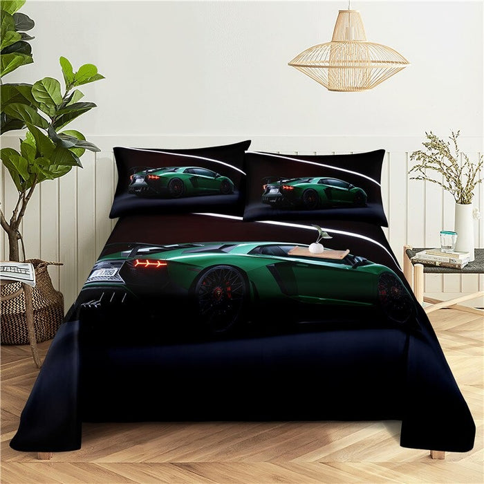 Printed Sports Car Bedding Set