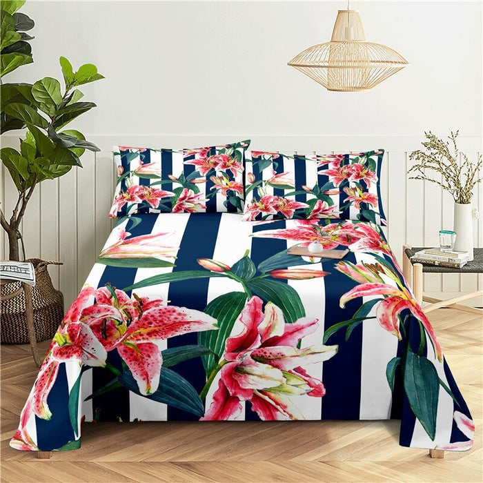 2 Sets Flower Pillowcase Print Bedding