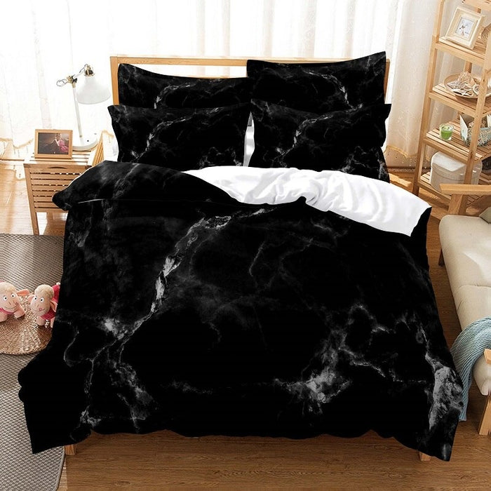 3D Black Printing Bedding Set